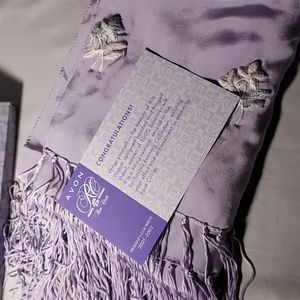 Vintage Avon Rose Club Award Purple Shawl Scarf Wrap